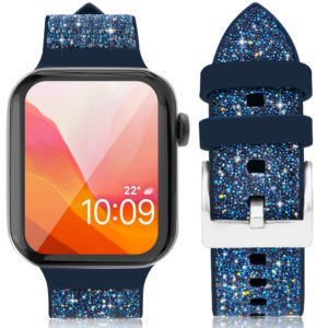 Kingxbar Crystal Fabric Apple Watch 2/3/4/5/6/7/SE óraszíj 42/44/45mm (kék)