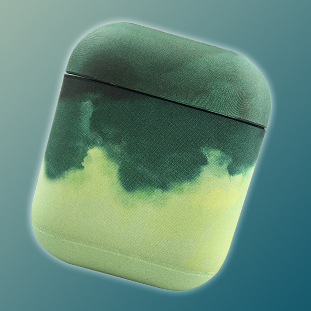 Watercolor akvarell AirPods 1-2 kemény tok (zöld) - Image 2
