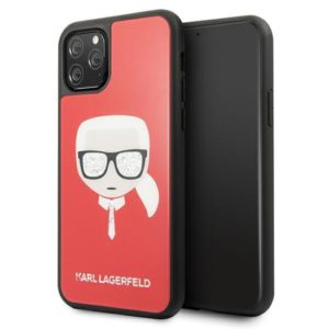 Karl Lagerfeld Ikonik Karl’s Glitter Head iPhone 11 Pro telefontok (piros)