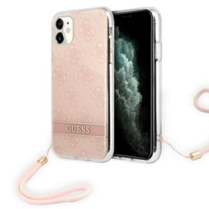 Guess 4G Print Strap Collection iPhone 11 telefontok (rózsaszín)