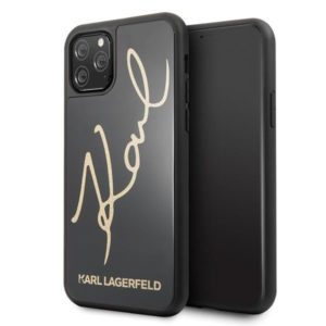 Karl Lagerfeld Glitter Signature iPhone 11 Pro telefontok (fekete)