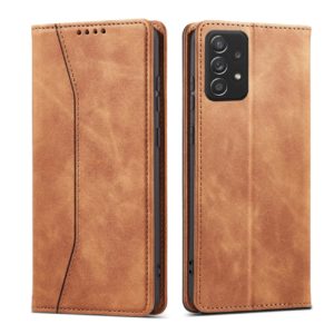 Magnet Fancy Case oldalra nyíló bankkártya tartós tok Samsung Galaxy A52/A52s (barna)