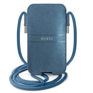 Guess Saffiano Strap univerzális telefontáska 6.7″ (kék)