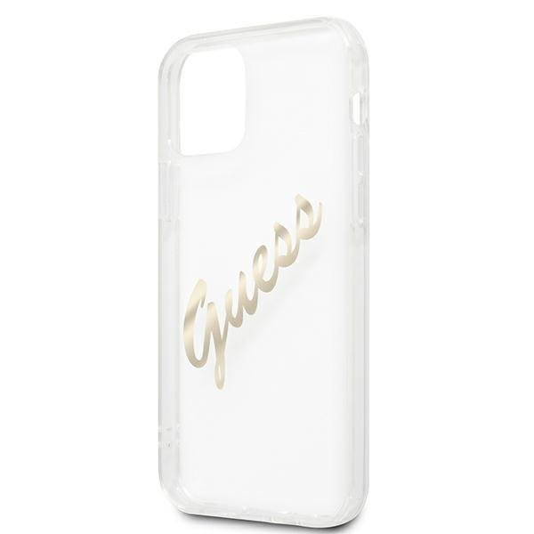 Guess Transparent Vintage Script iPhone 12/12 Pro telefontok (arany) - Image 5