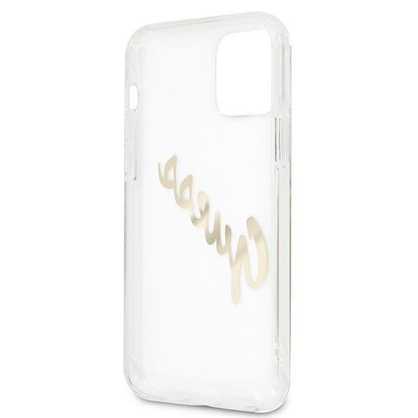 Guess Transparent Vintage Script iPhone 12/12 Pro telefontok (arany) - Image 6