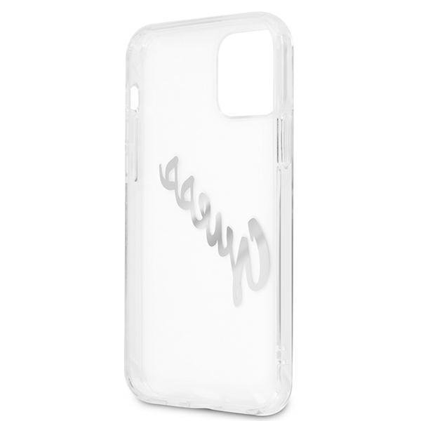 Guess Transparent Vintage Script iPhone 12/12 Pro telefontok (ezüst) - Image 6