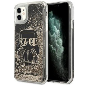 Karl Lagerfeld Liquid Glitter Gatsby iPhone 11/Xr telefontok (fekete-arany)