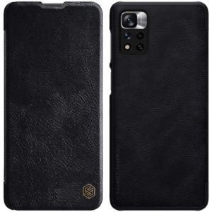 Nillkin Qin Case kinyitható tok kamera védővel Xiaomi Redmi Note 11 Pro+ / Redmi Note 11 Pro (fekete)