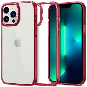 Spigen Ultra Hybrid iPhone 13 Pro tok (átlátszó-piros)