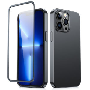 Joyroom 360 Full Case tok + kijelzővédő üvegfólia iPhone 13 Pro Max (fekete)