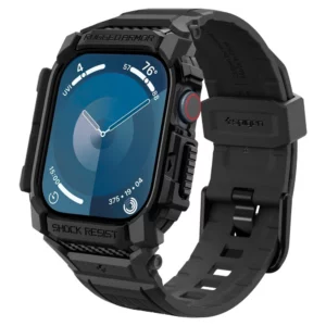 Spigen Rugged Armor Apple Watch 10 tok szíjjal 46mm (fekete)