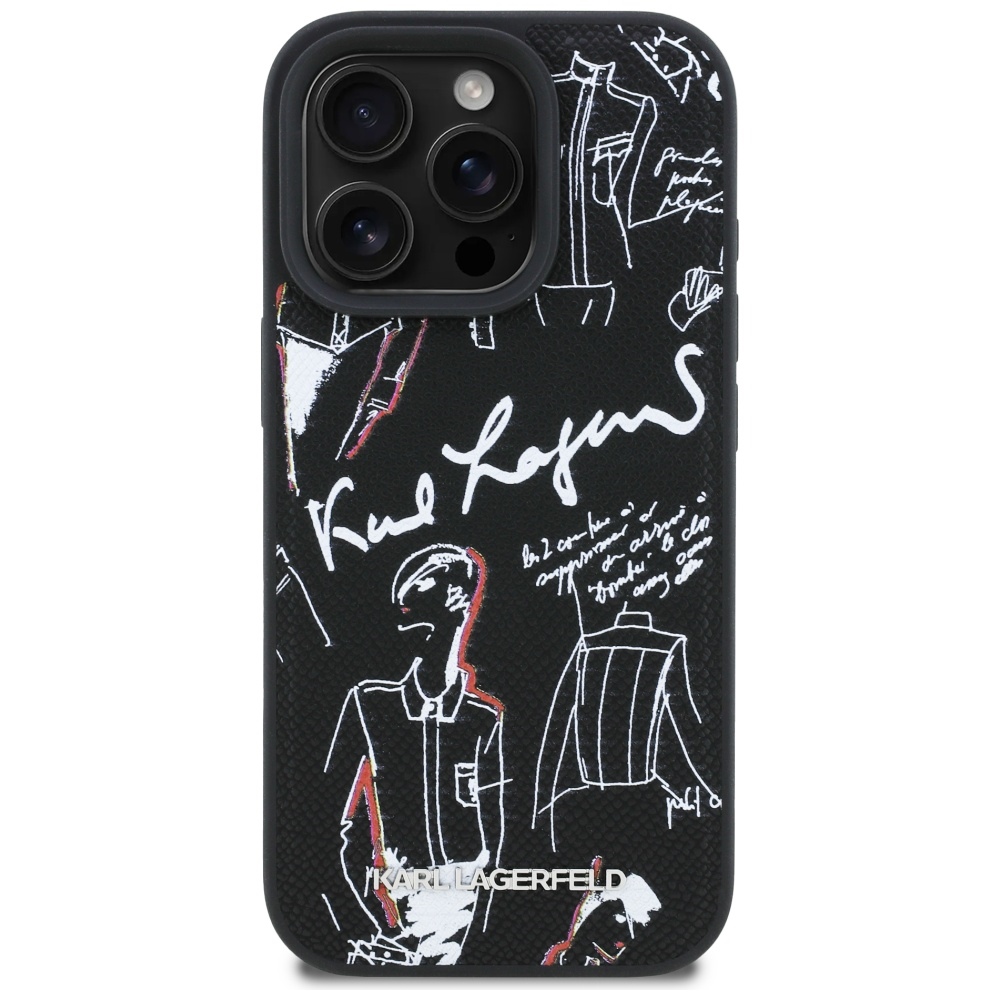 iTok webáruház - Karl Lagerfeld Karl Lagerfeld Grained Pattern & Logo MagSafe tok iPhone 16 Pro Max készülékhez (fekete) 3 Karl Lagerfeld Grained Pattern & Logo MagSafe Case for iPhone 16 Pro Max (fekete)