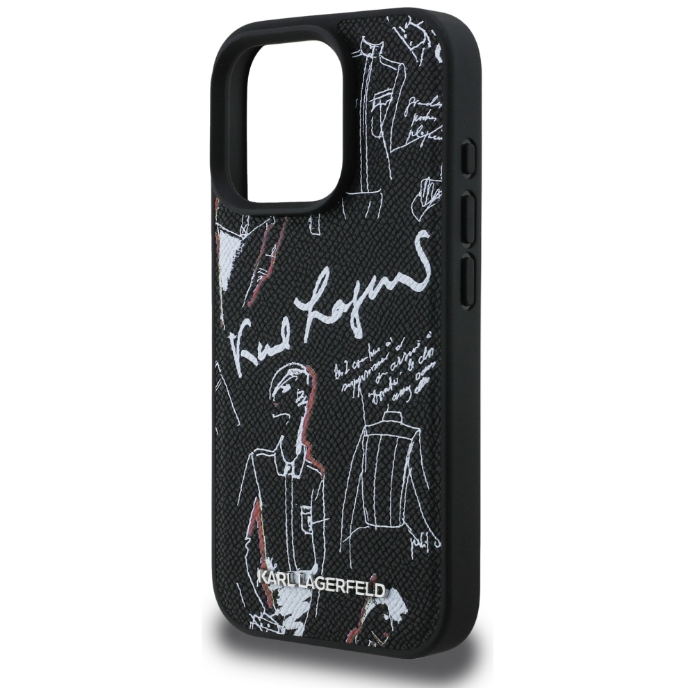 iTok webáruház - Karl Lagerfeld Karl Lagerfeld Grained Pattern & Logo MagSafe tok iPhone 16 Pro Max készülékhez (fekete) 6 Karl Lagerfeld Grained Pattern & Logo MagSafe Case for iPhone 16 Pro Max (fekete)