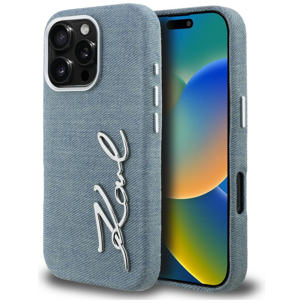 iTok webáruház - Karl Lagerfeld Karl Lagerfeld FW Jeans Signature Logo MagSafe tok iPhone 16 Pro Maxhoz (kék) 1 Karl Lagerfeld FW Jeans Signature Logo iPhone 16 Pro Max Case (kék)