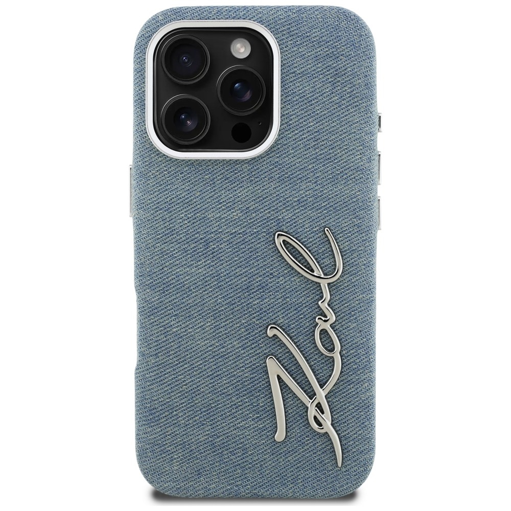 iTok webáruház - Karl Lagerfeld Karl Lagerfeld FW Jeans Signature Logo MagSafe tok iPhone 16 Pro Maxhoz (kék) 3 Karl Lagerfeld FW Jeans Signature Logo iPhone 16 Pro Max Case (kék)
