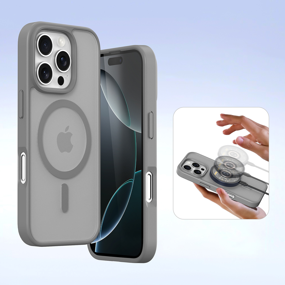 iTok webáruház - Dux Ducis Dux Ducis Lawa bőr tok levehető mágneses pénztárcával iPhone 16 Pro Max készülékhez (szürke) 6 Dux Ducis Lawa Leather Case for iPhone 16 Pro Max with Detachable Magnetic Wallet (szürke)