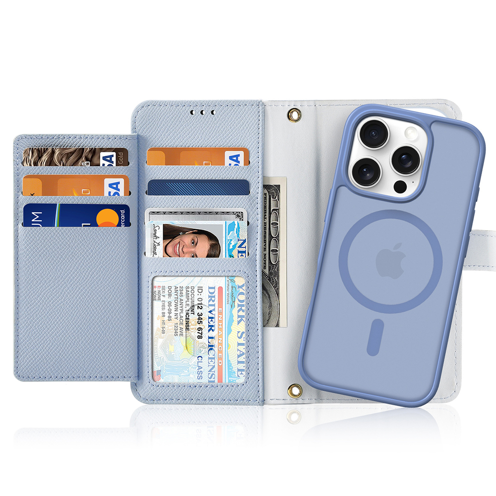 iTok webáruház - Dux Ducis Lawa Leather Case for iPhone 16 Pro Max with Detachable Magnetic Wallet (kék) 2 Dux Ducis Lawa Leather Case for iPhone 16 Pro Max with Detachable Magnetic Wallet (kék)