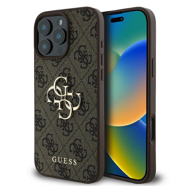 iTok webáruház - Guess Guess 4G Big Logo tok iPhone 16 Pro Max készülékhez (barna) 1 Guess 4G Big Logo iPhone 16 Pro Max Case (barna)
