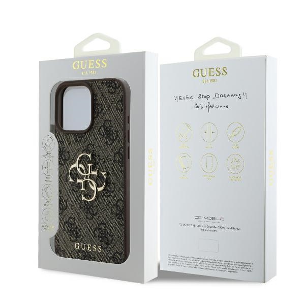 iTok webáruház - Guess Guess 4G Big Logo tok iPhone 16 Pro Max készülékhez (barna) 8 Guess 4G Big Logo iPhone 16 Pro Max Case (barna)