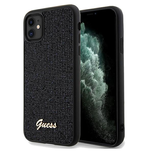 iTok webáruház - Guess Guess Disco Metal Script tok iPhone 11 / Xr készülékhez (fekete) 1 Guess Disco Metal Script case for iPhone 11 / Xr (fekete)