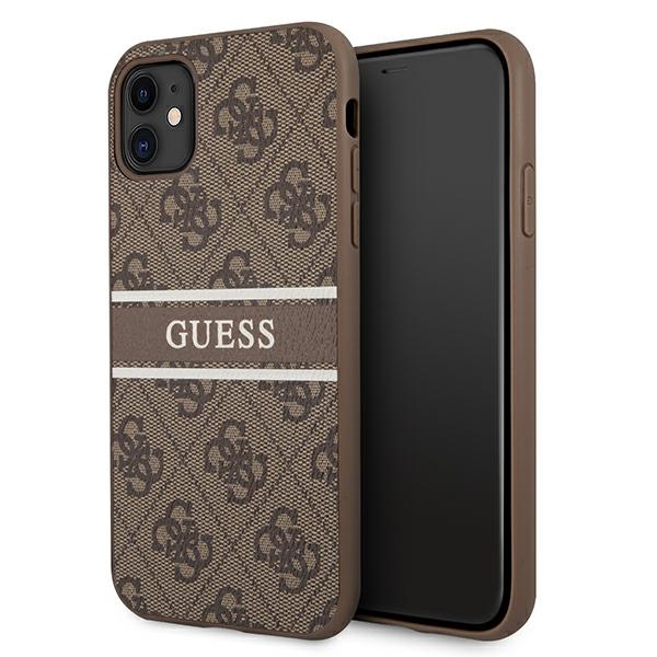 iTok webáruház - Guess Guess 4G Stripe tok iPhone 11 / XR 6.1" készülékhez (barna) 1 Guess 4G Stripe case for iPhone 11 / Xr 6.1" (barna)