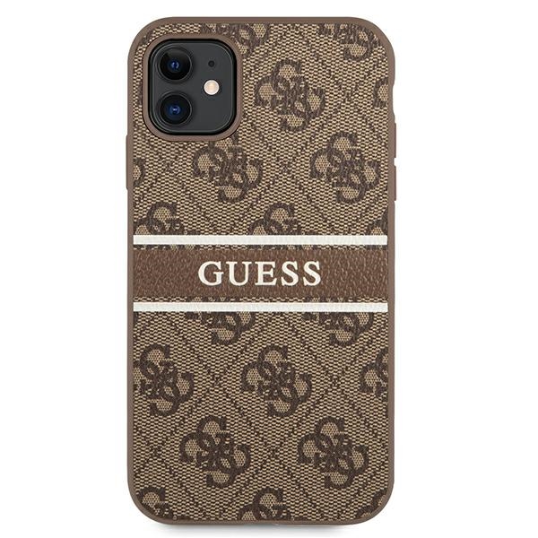 iTok webáruház - Guess Guess 4G Stripe tok iPhone 11 / XR 6.1" készülékhez (barna) 3 Guess 4G Stripe case for iPhone 11 / Xr 6.1" (barna)