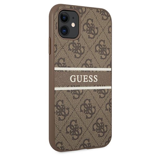 iTok webáruház - Guess Guess 4G Stripe tok iPhone 11 / XR 6.1" készülékhez (barna) 4 Guess 4G Stripe case for iPhone 11 / Xr 6.1" (barna)