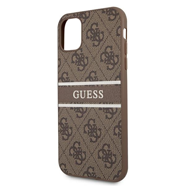 iTok webáruház - Guess Guess 4G Stripe tok iPhone 11 / XR 6.1" készülékhez (barna) 6 Guess 4G Stripe case for iPhone 11 / Xr 6.1" (barna)