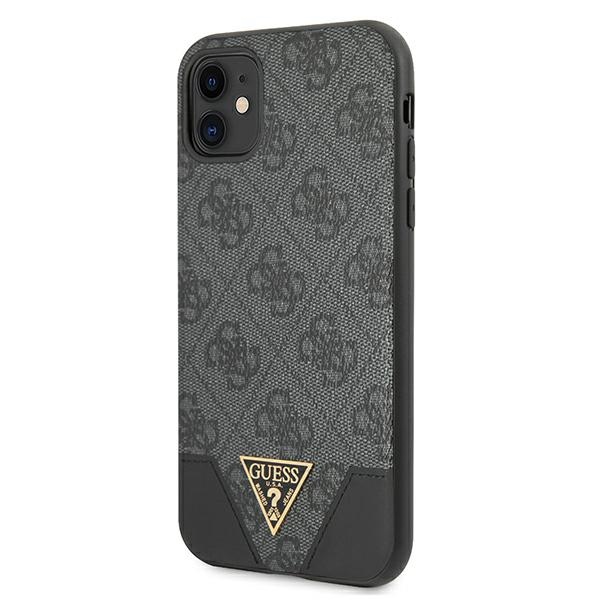 iTok webáruház - Guess Guess 4G Triangle Collection tok iPhone 11 / XR 6.1″ készülékhez (szürke) 2 Guess 4G Triangle Collection case for iPhone 11 6.1" / Xr (szürke)