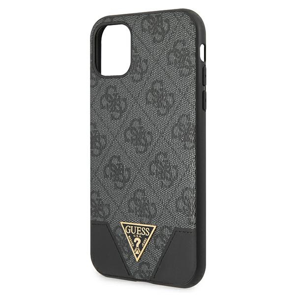 iTok webáruház - Guess Guess 4G Triangle Collection tok iPhone 11 / XR 6.1″ készülékhez (szürke) 3 Guess 4G Triangle Collection case for iPhone 11 6.1" / Xr (szürke)