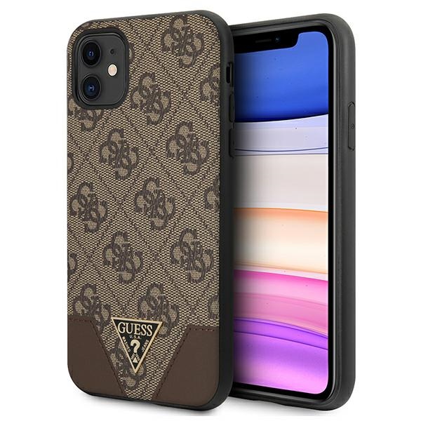 iTok webáruház - Guess Guess 4G Triangle Collection tok iPhone 11 / Xr 6.1" készülékhez (barna) 1 Guess 4G Triangle Collection case for iPhone 11 6.1" / Xr 6.1" (barna)