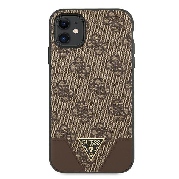 iTok webáruház - Guess Guess 4G Triangle Collection tok iPhone 11 / Xr 6.1" készülékhez (barna) 4 Guess 4G Triangle Collection case for iPhone 11 6.1" / Xr 6.1" (barna)