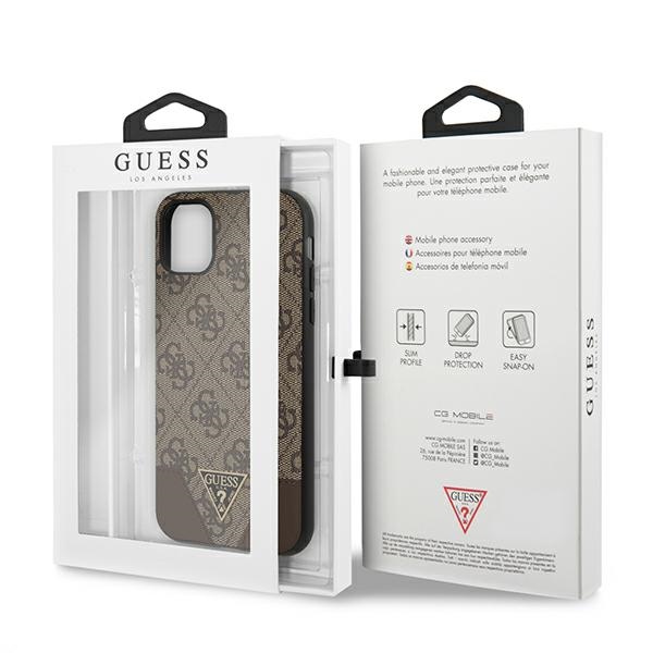 iTok webáruház - Guess Guess 4G Triangle Collection tok iPhone 11 / Xr 6.1" készülékhez (barna) 7 Guess 4G Triangle Collection case for iPhone 11 6.1" / Xr 6.1" (barna)