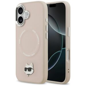 Karl Lagerfeld Choupette Pin MagSafe tok iPhone 17-hez (rózsaszín)