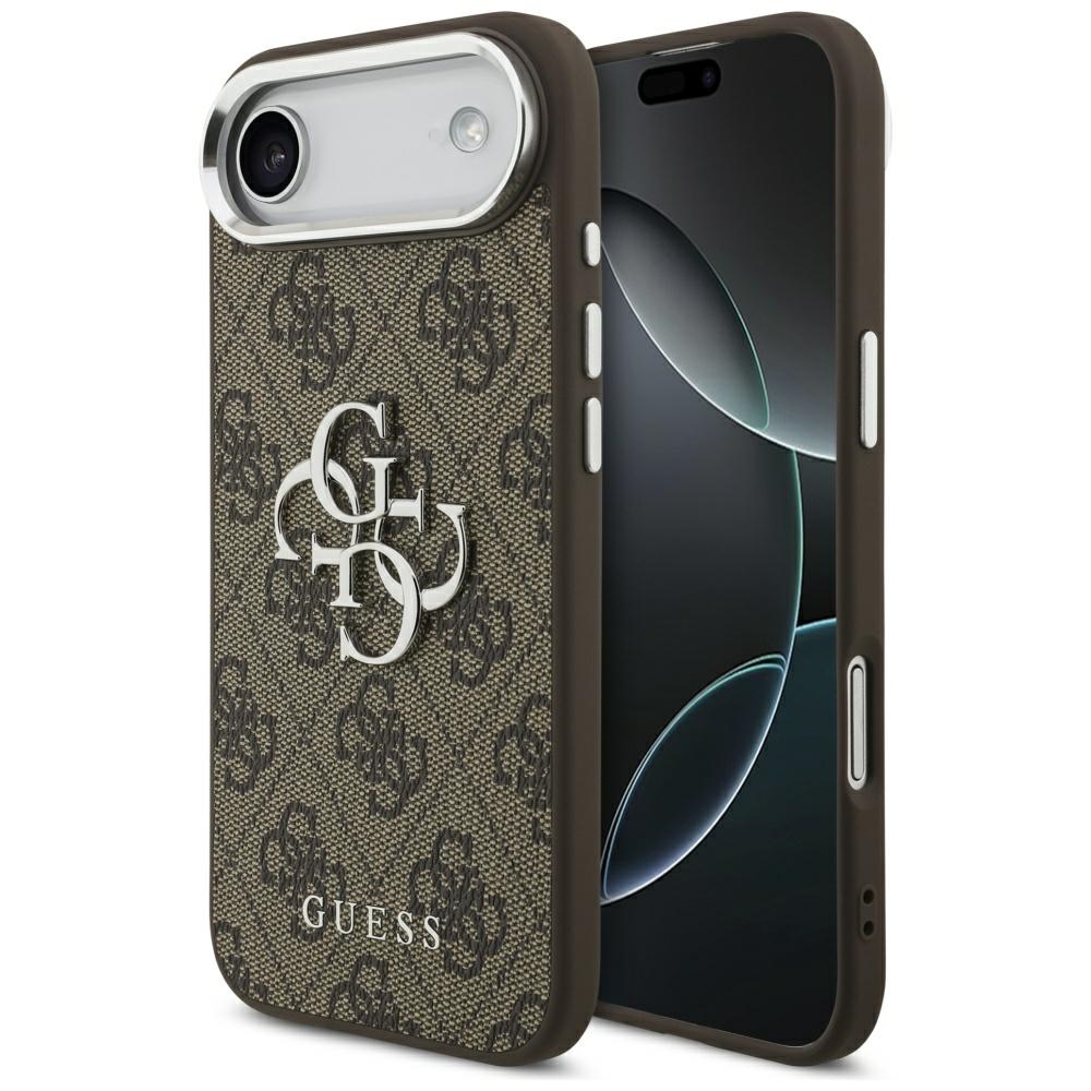 iTok webáruház - Guess Guess 4G Big 4G Classic Logo tok iPhone 17 Air készülékhez (barna és ezüst) 1 Guess 4G Big 4G Classic Logo case for iPhone 17 Air (barna és ezüst)