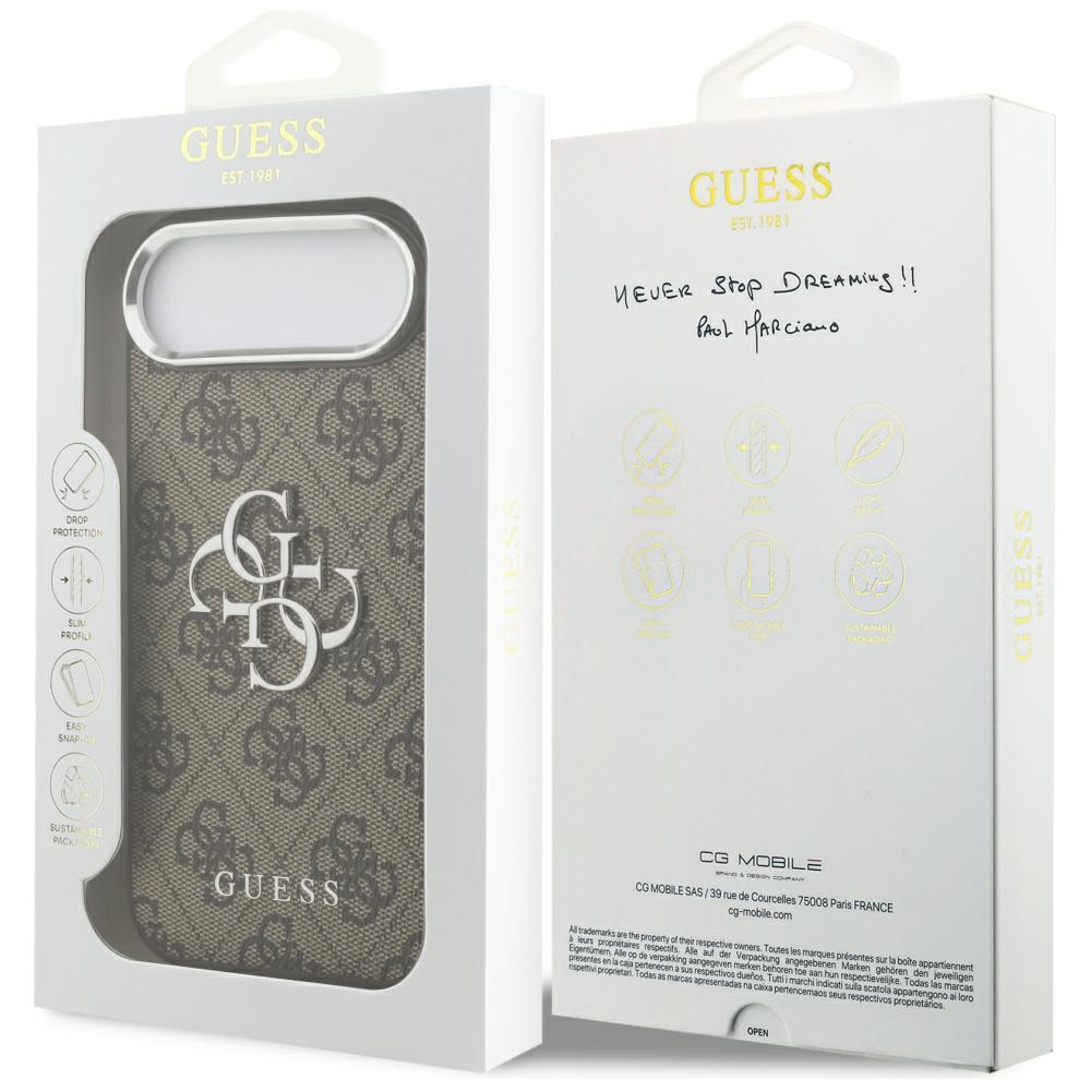 iTok webáruház - Guess Guess 4G Big 4G Classic Logo tok iPhone 17 Air készülékhez (barna és ezüst) 8 Guess 4G Big 4G Classic Logo case for iPhone 17 Air (barna és ezüst)