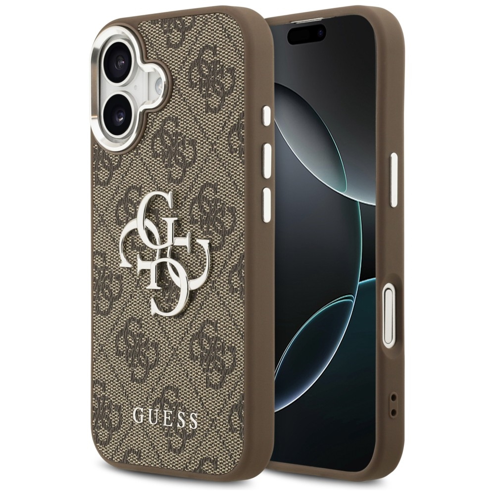 iTok webáruház - Guess Guess 4G Big 4G Classic Logo tok iPhone 17-hez (barna és ezüst) 1 Guess 4G Big 4G Classic Logo case for iPhone 17 (barna és ezüst)
