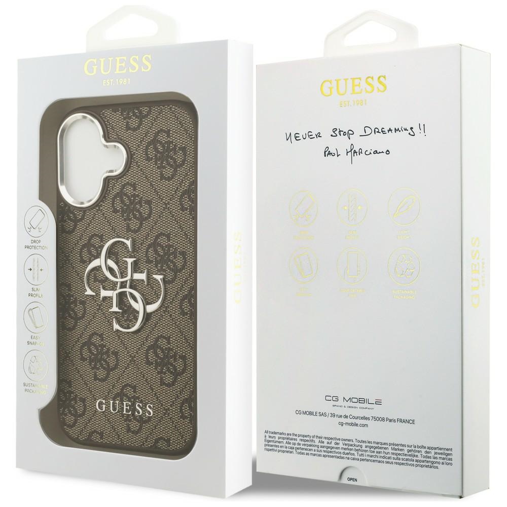 iTok webáruház - Guess Guess 4G Big 4G Classic Logo tok iPhone 17-hez (barna és ezüst) 8 Guess 4G Big 4G Classic Logo case for iPhone 17 (barna és ezüst)