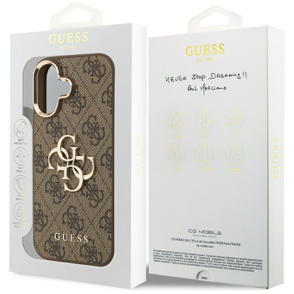 iTok webáruház - Guess Guess 4G Big 4G Classic Logo tok iPhone 17-hez (barna és arany) 8 Guess 4G Big 4G Classic Logo Case for iPhone 17 (barna és arany)