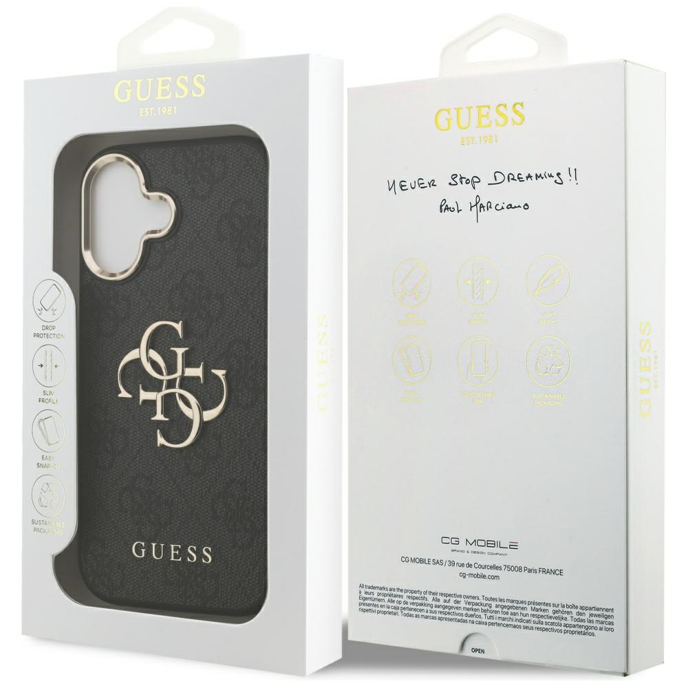 iTok webáruház - Guess Guess 4G Big 4G Classic Logo iPhone 17 tok (fekete és arany) 8 Guess 4G Big 4G Classic Logo Case for iPhone 17 (fekete és arany)