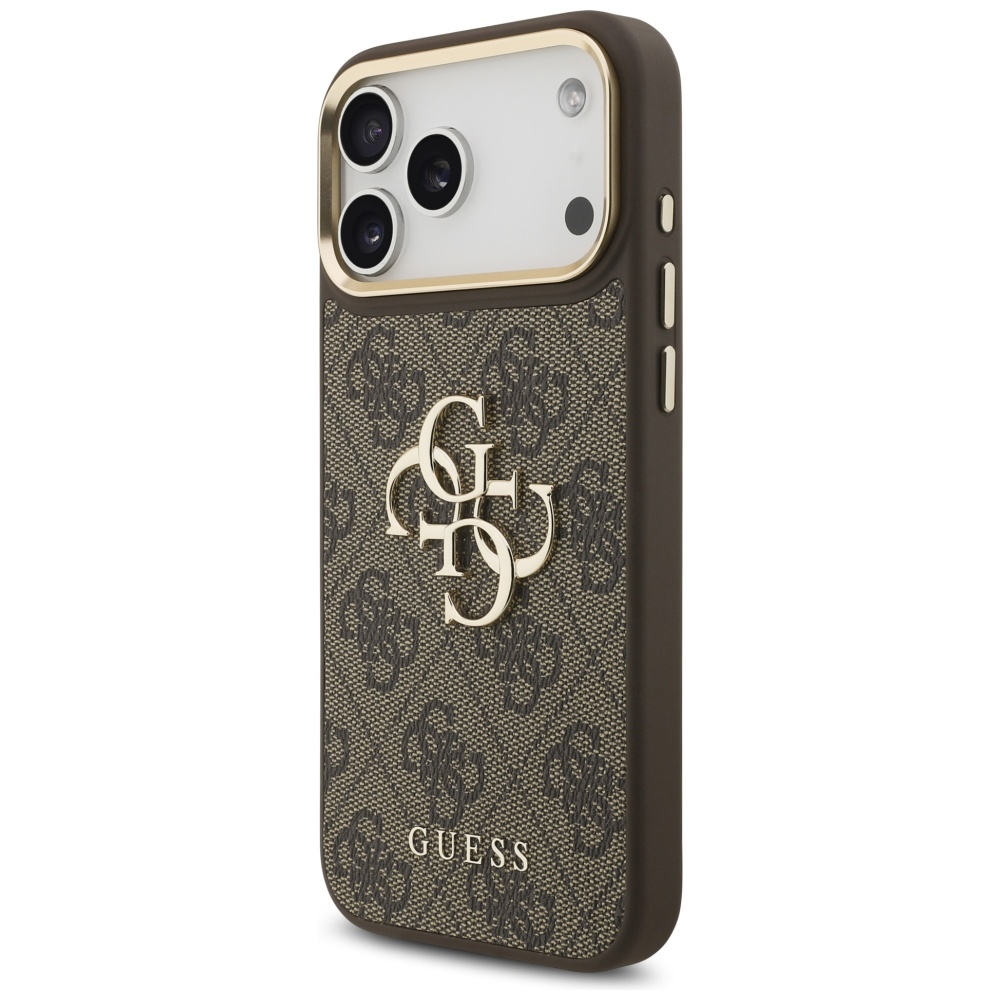 iTok webáruház - Guess Guess 4G Big 4G Classic Logo Big Strap Metal Buttons tok pánttal iPhone 17 Pro Max készülékhez (barna) 2 Guess 4G Big 4G Classic Logo Big Strap Metal Buttons Case for iPhone 17 Pro Max (barna)