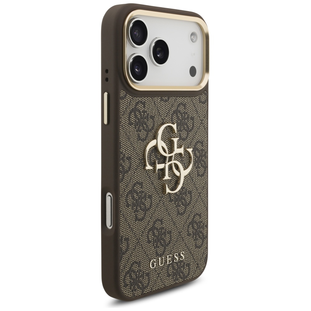 iTok webáruház - Guess Guess 4G Big 4G Classic Logo Big Strap Metal Buttons tok pánttal iPhone 17 Pro Max készülékhez (barna) 4 Guess 4G Big 4G Classic Logo Big Strap Metal Buttons Case for iPhone 17 Pro Max (barna)