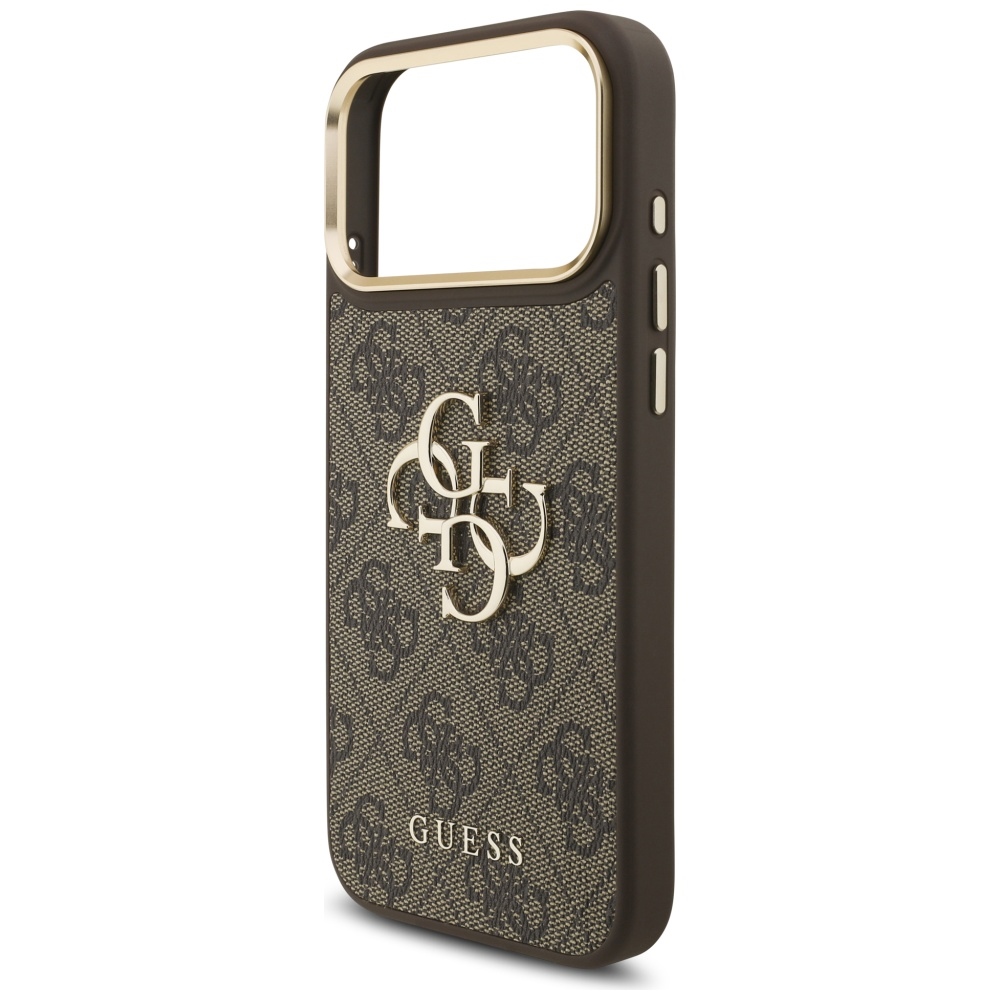iTok webáruház - Guess Guess 4G Big 4G Classic Logo Big Strap Metal Buttons tok pánttal iPhone 17 Pro Max készülékhez (barna) 6 Guess 4G Big 4G Classic Logo Big Strap Metal Buttons Case for iPhone 17 Pro Max (barna)