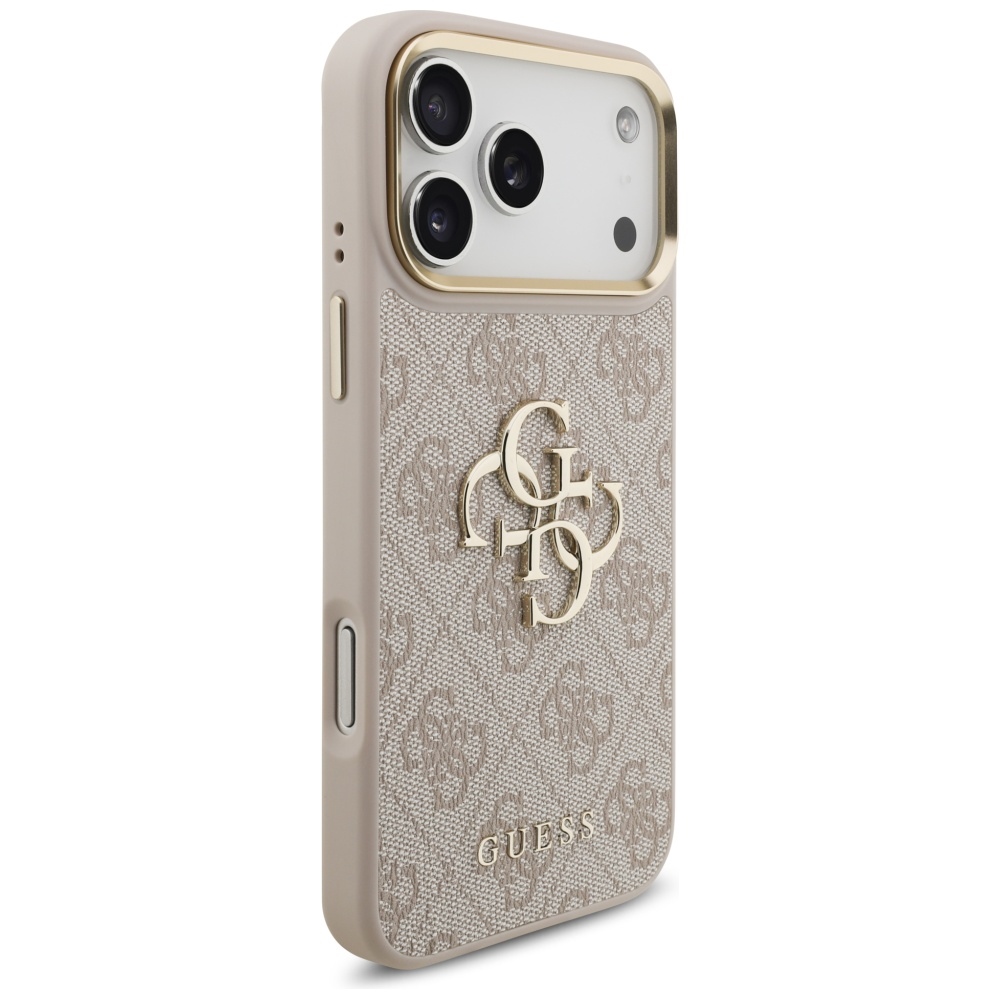 iTok webáruház - Guess Guess 4G Big 4G Classic Logo tok nagy pánttal, fém gombokkal iPhone 17 Pro Max készülékhez (rózsaszín) 4 Guess 4G Big 4G Classic Logo Big Strap Metal Buttons Case for iPhone 17 Pro Max (rózsaszín)
