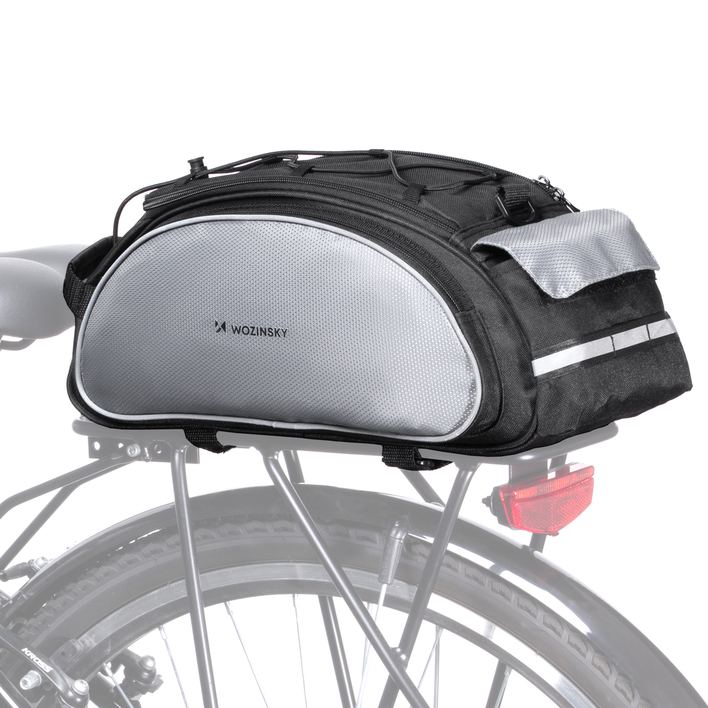 iTok webáruház - Wozinsky Wozinsky WBB1BK 13 l kerékpáros csomagtartó táska, fekete 1 Wozinsky Bike Pannier Bag with Shoulder Strap 13L Black (WBB1BK)