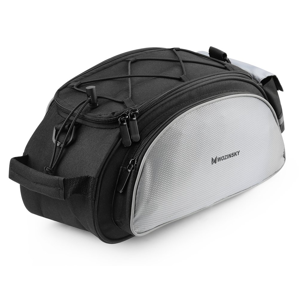 iTok webáruház - Wozinsky Wozinsky WBB1BK 13 l kerékpáros csomagtartó táska, fekete 3 Wozinsky Bike Pannier Bag with Shoulder Strap 13L Black (WBB1BK)