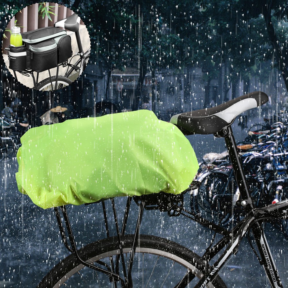 iTok webáruház - Wozinsky Wozinsky Universal Waterproof Rain Cover for Bike Pannier Bag or Backpack green (WBB5YW) 3 Wozinsky Universal Waterproof Rain Cover for Bike Pannier Bag or Backpack green (WBB5YW)