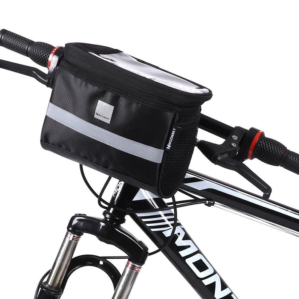 iTok webáruház - Wozinsky Wozinsky WBB12BK 2 l-es kerékpáros kormánytáska telefontartóval, fekete 1 Wozinsky Bike Handlebar Bag with Phone Case 2L Black (WBB12BK)
