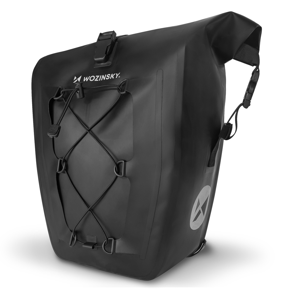 iTok webáruház - Wozinsky Wozinsky WBB24BK 25 l vízálló kerékpáros csomagtartótáska – fekete 2 Wozinsky Waterproof Bike Pannier Bag 25L Black (WBB24BK)