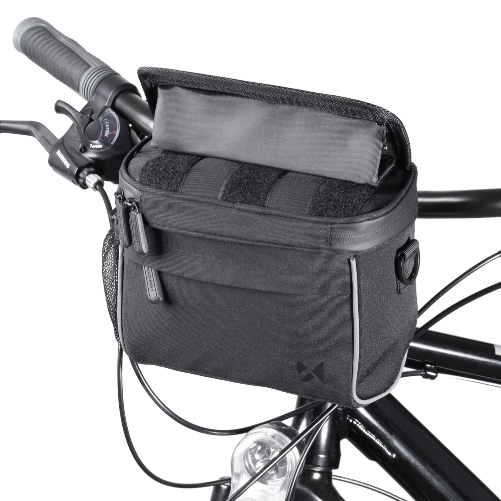 iTok webáruház - Wozinsky Wozinsky WBHBB-01 kerékpáros kormánytáska és válltáska, fekete 4 Wozinsky Handlebar Bag Bike Shoulder Bag Black (WBHBB-01)